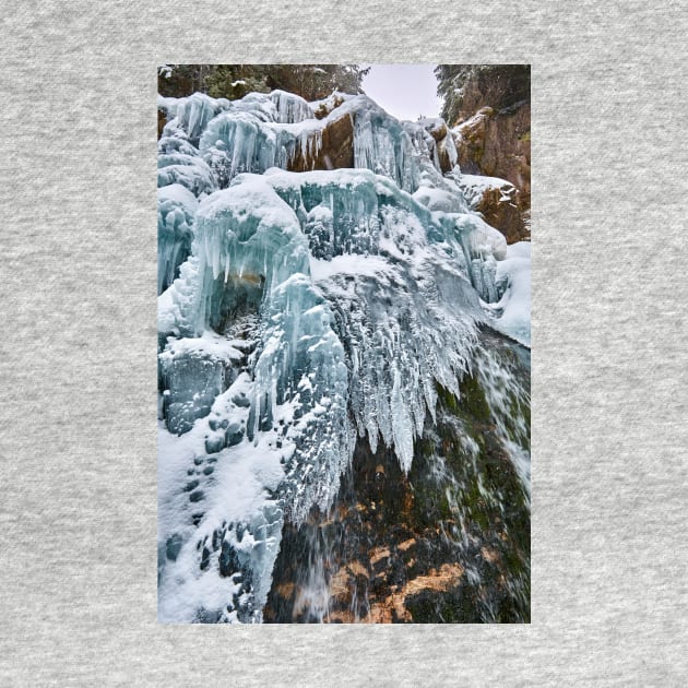 Frozen waterfall in the winter by naturalis